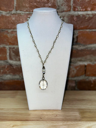 Crystal Pendant Beaded Necklace