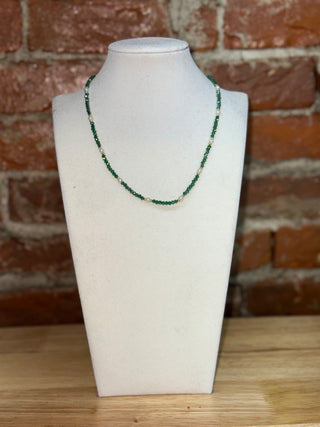 Green Crystal Beaded Necklace
