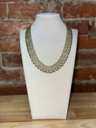 Layered Gold Chain Statement Necklace
