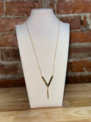 Gold Geometric Y Necklace