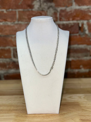 Classic Silver Tennis Chain Necklace