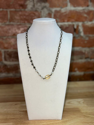 Smoky Quartz Charm Chain Necklace
