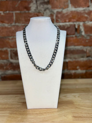 Silver Cuban Link Chain Necklace