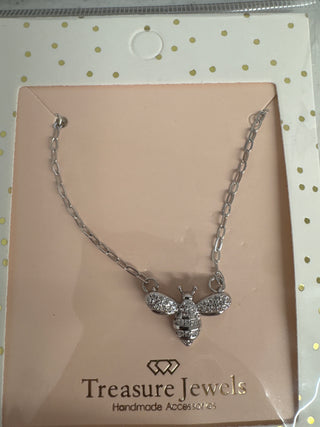 Treasure Jewels -  Bee Dazzled Silver Necklace