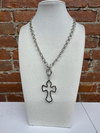 Silver Cross Pendant Necklace