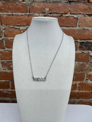 Dainty Crystal Bar Necklace