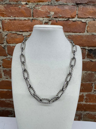 Silver Paperclip Chain Necklace