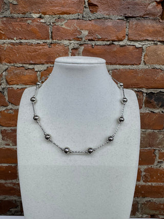 Silver Beaded Necklace