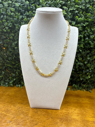 Gold X Station Necklace
