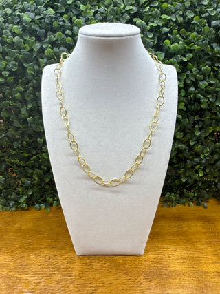 Gold Oval Link Necklace