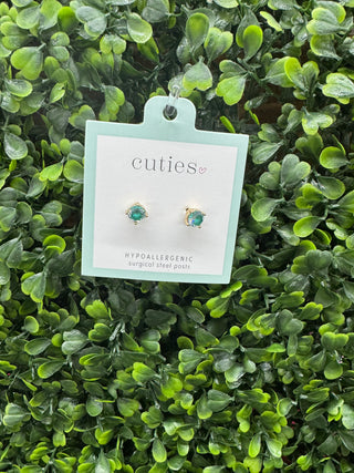 Cuties Emerald Green Crystal Stud Earrings