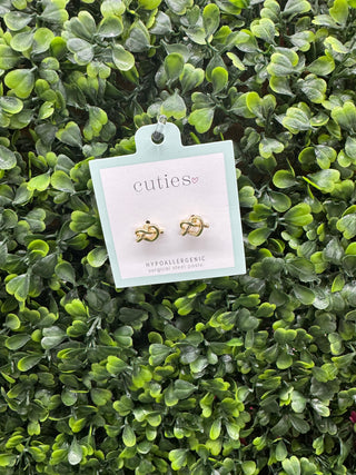 Cuties Gold Knot Stud Earrings