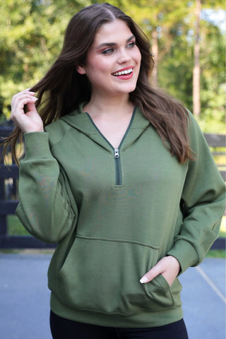 Jess Lea Kayla Luxe Hooded Quarter Zip Pullover