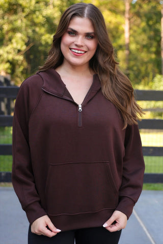 Jess Lea Kayla Luxe Hooded Quarter Zip Pullover