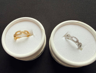 Infinity Crystal Ring - Gold and Silver