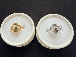 Clover Statement Ring - Silver and Gold