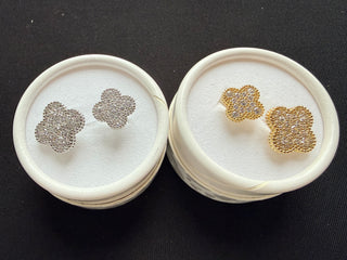 Crystal Clover Ring Bands - Gold and Silver