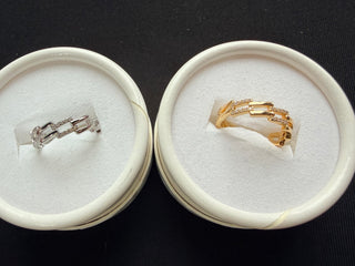 Crystal Link Ring - Gold/Silver