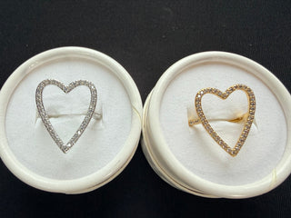 Large Open Heart Ring Collection - Gold / Silver