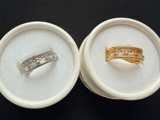 Layered Baguette Crystal Ring - Gold/Silver
