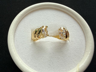 Gold Marquise Crystal Open Ring