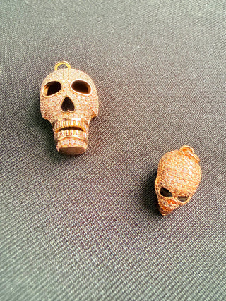 Rose Gold Pavé Skull Charms