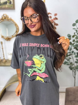 Dilly Dally Frog Graphic Tee on Pepper