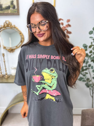 Dilly Dally Frog Graphic Tee on Pepper
