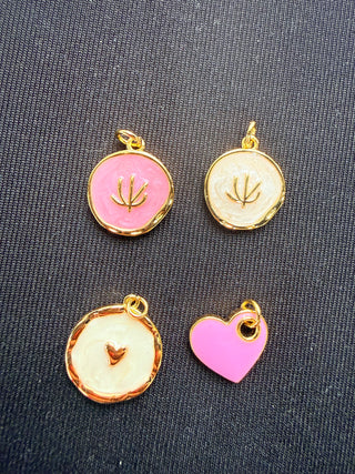 Dainty Enamel Heart & Shell Charms