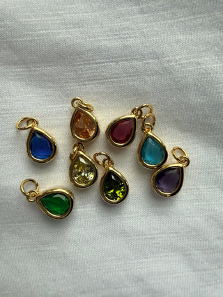 Very Dainty Teardrop Crystal Charms