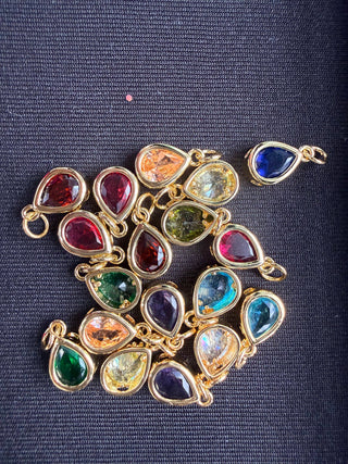 Very Dainty Teardrop Crystal Charms