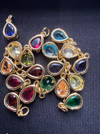 Very Dainty Teardrop Crystal Charms