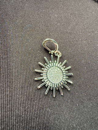 Silver Sunburst Charm Pendant | Celestial Jewelry