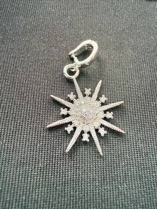 Crystal Snowflake Starburst Pendant Charm