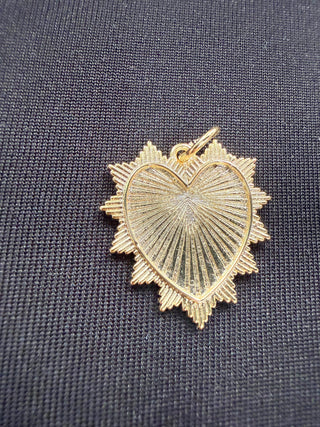 Radiant Gold Heart Pendant Charm<