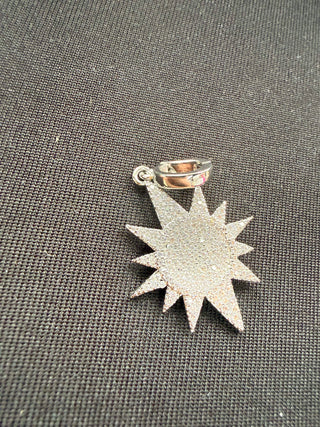 Silver Starburst Celestial Pendant Charm