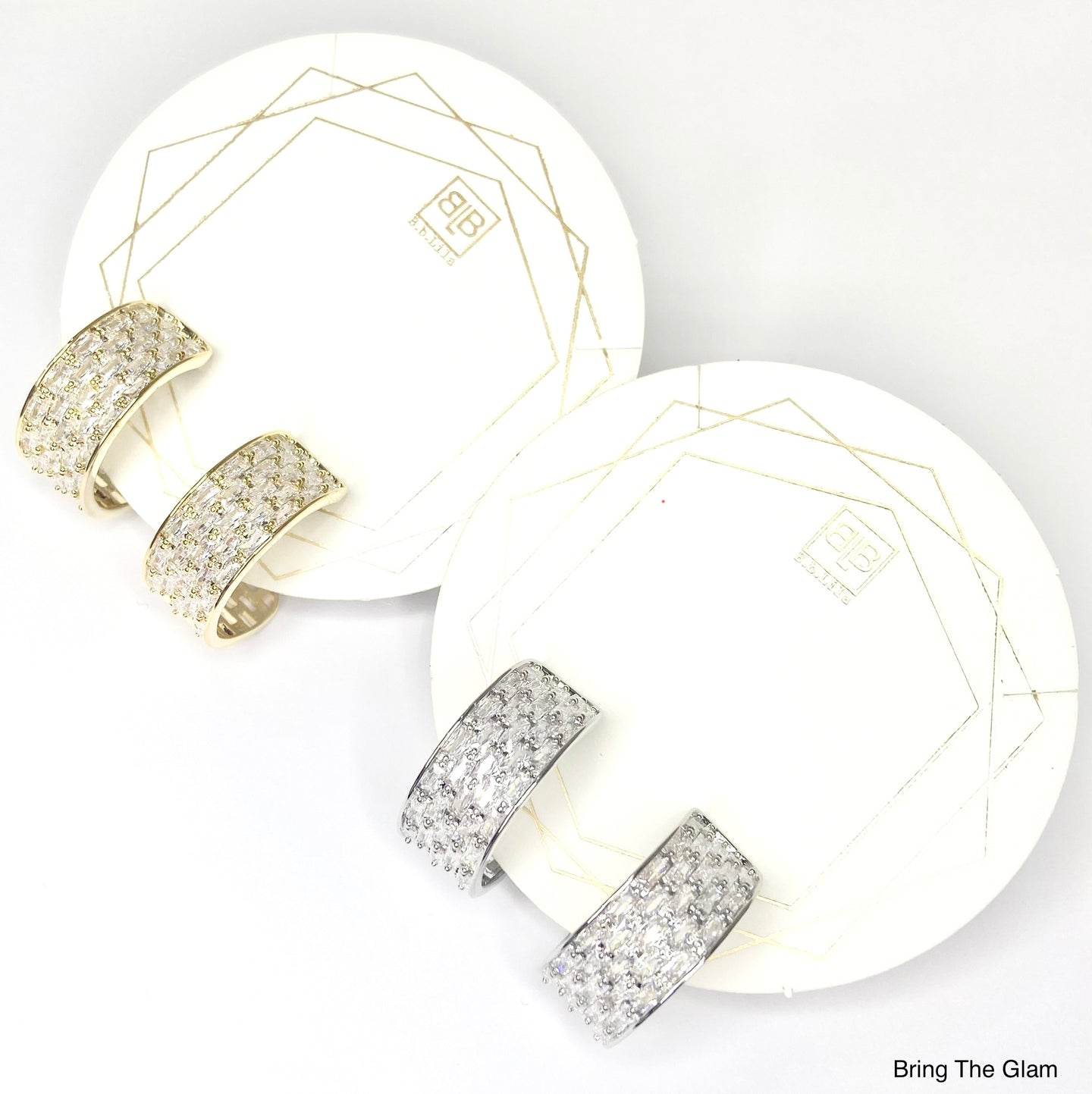BB Lila Bring The Glam Diamond Hoop Earrings – Gold & Silver