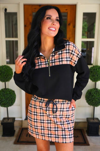 PREORDER- Mia Printed Pullover- Nora Plaid