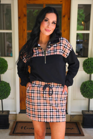 PREORDER- Mia Printed Pullover- Nora Plaid