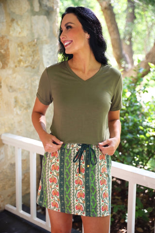 Jess Lea Basic Tee- Olive
