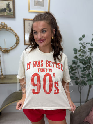 Better In the 90's Boxy Graphic Tee on Ivory