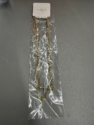 Layered Gold Cross Necklace