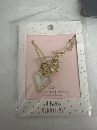 Crystal Heart Link Necklace