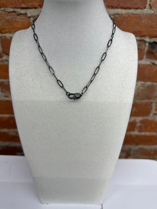 Black Paperclip Chain Necklace