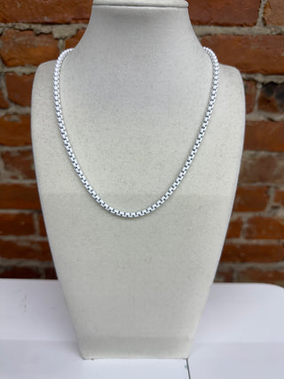 White Enamel Chain Necklace