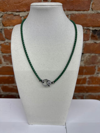 Green Enamel Chain Necklace