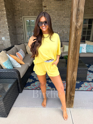 BIRDIE Tee Boxer Short Set in Sunshine (Sold as Set)