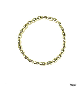 BB Lila Gala Gold Oval Beaded Stretch Bracelet – Classic Everyday Jewelry
