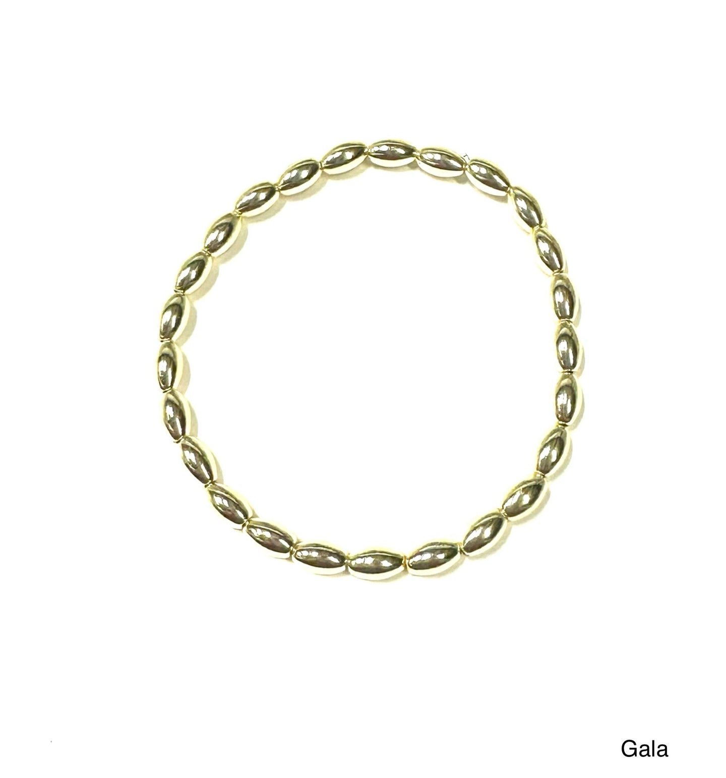 BB Lila Gala Gold Oval Beaded Stretch Bracelet – Classic Everyday Jewelry
