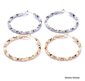 BB Lila Large Hoop Earrings – Gold & Silver Wobble Wobble